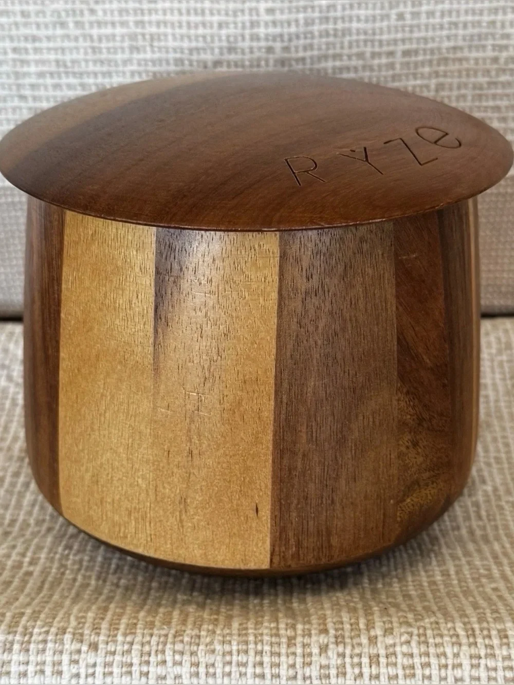 Wooden Coffee Storage Jar Container With Lid 5” Acacia Airtight Canister Wood
